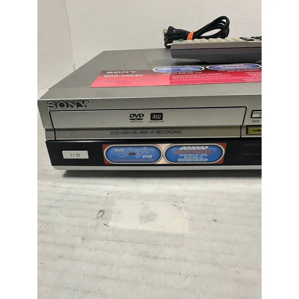 Sony RDR-VX530 DVD Recorder VCR Combo Silver One-Touch Dubbing with Remote